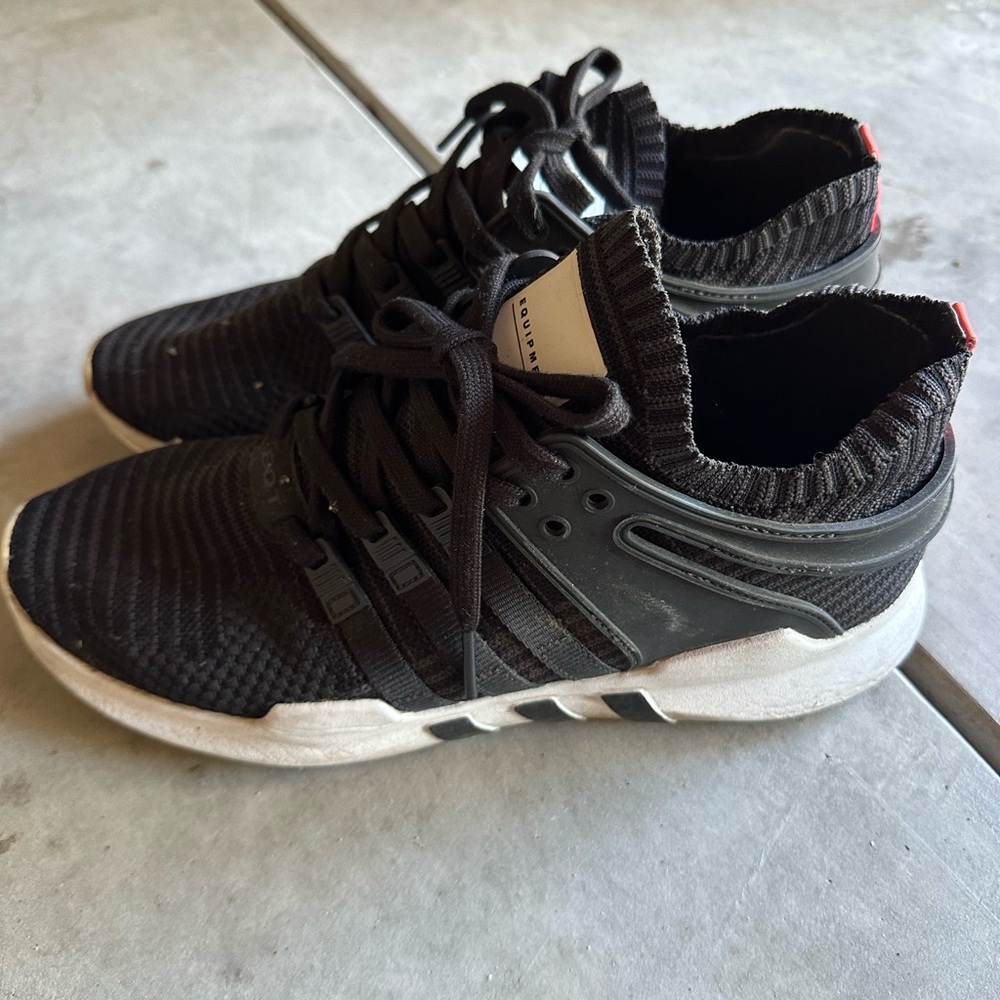 Adidas Black and Cream Equipment Sneakers